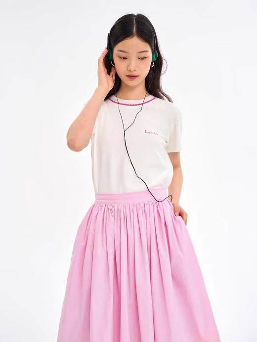 heris/H23115/奶油粉拼色A字版型伞裙 商品图1