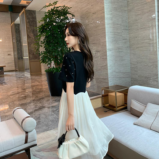 [奢姿轻奢系列]休闲钉钻连衣裙大码女装夏季新款胖妹妹假两件裙子8942890095【1】 商品图3