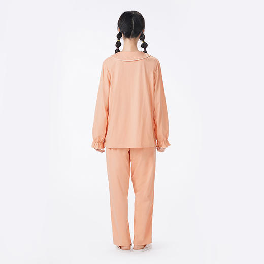 都市丽人睡衣好睡好眠长袖家居服单面无尘棉薄女士棉质套装LHT1P5 商品图5
