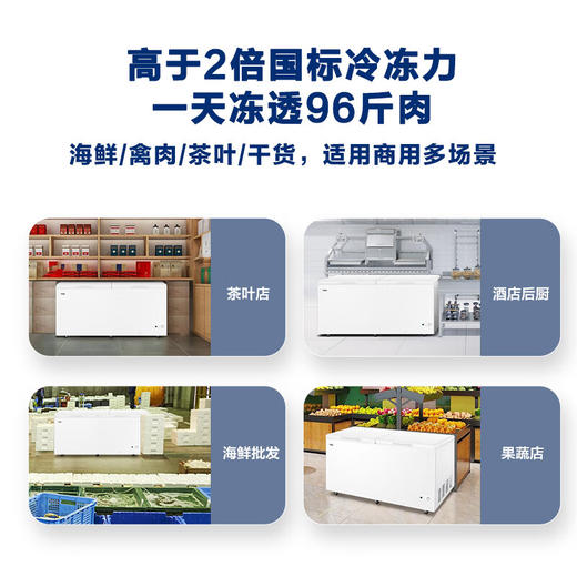 海尔（Haier）518升卧式商用家用冰柜 商用大容量 冷藏柜大冷冻柜冰柜家用大冷柜BC/BD-518GHPD   JD 商品图3