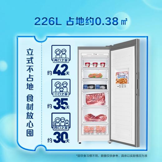 海尔（Haier）226升 -40℃风冷家用立式冰柜  抽屉式冷柜小冰柜家用小型BD-226WEGLU1 JD 商品图1
