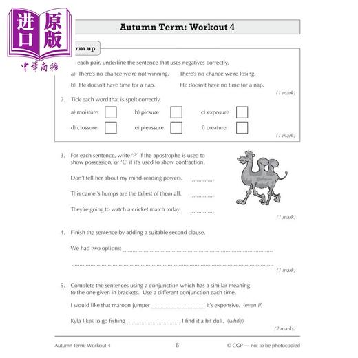 【中商原版】英国CGP原版 New KS3 Year 8 Spelling Punctuation and Grammar 10-Minute Weekly Workouts 商品图4