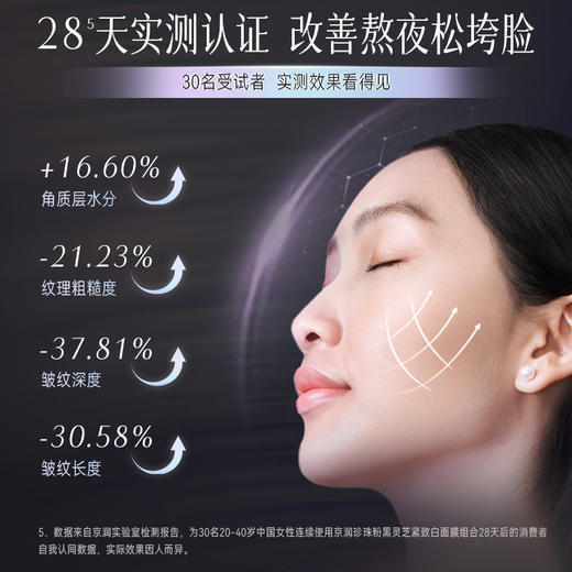珍珠粉黑灵芝紧致白面膜组合1.5g*10瓶+5g*10颗【赠5盒体验装】京润珍珠 商品图4