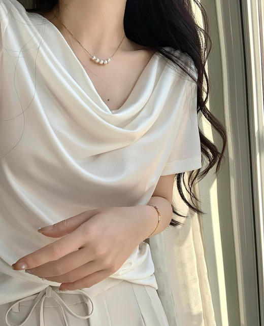 桑醋酸荡领tee 商品图0