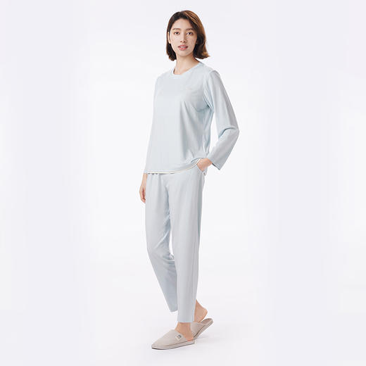 都市丽人睡衣好睡好眠长袖家居服单面无尘棉薄女士棉质套装LHT2N1 商品图2