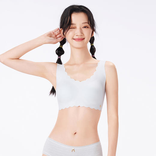 都市丽人内衣少女优选三阶少女文胸泳布薄文胸背心式无排扣无钢圈BBT2Q7 商品图1