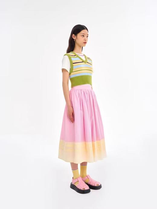 heris/H23115/奶油粉拼色A字版型伞裙 商品图2
