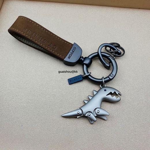 翻毛皮钥匙扣网红小恐龙挂件可爱卡通汽车钥匙链圈挂饰创意礼物女 商品图2