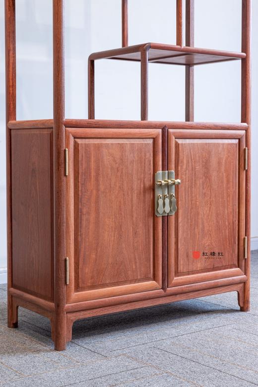 红桥红  家具严选  缅甸花梨（大果紫檀）  【180  弧边 单屉带柜博古架】 商品图4