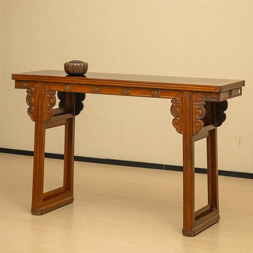 清 黄杨木夹头榫绳纹平头案 商品图4