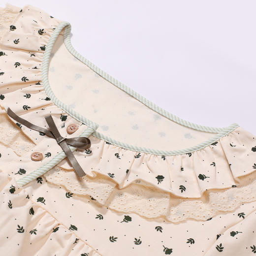 都市丽人睡衣好睡好眠长袖家居服26支CVC单面薄女士棉质套装LHT2L7 商品图4