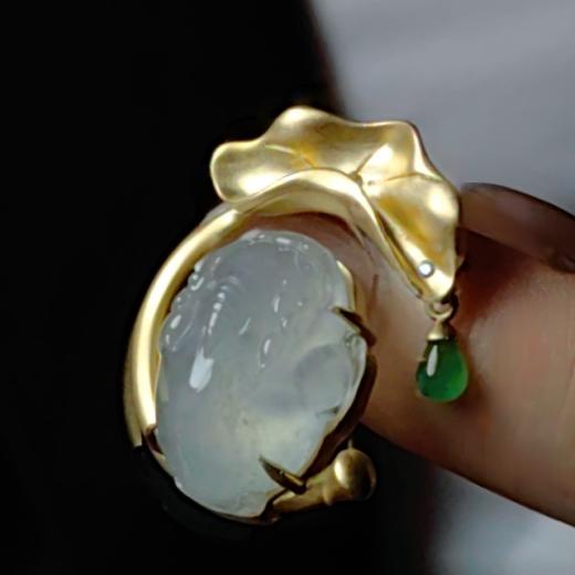 【戏荷】翡翠胸针项坠两用款 商品图9