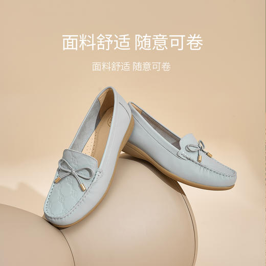 Safiya/索菲娅2024秋新款真皮蝴蝶结浅口休闲防滑平底单鞋 SF43111401 商品图8