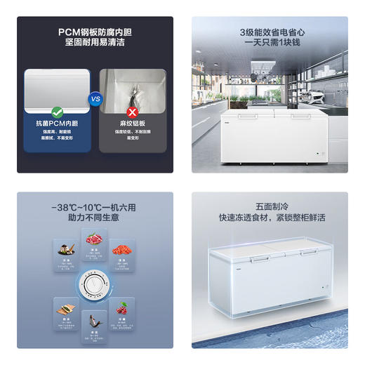 海尔（Haier）718升卧式商用家用冰柜 商用大容量冷藏柜大冷冻柜冰柜家用大冷柜BC/BD-718GHEPD  JD 商品图3