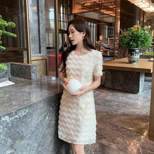 [奢姿轻奢系列]大码女装2024夏季亮片流苏连衣裙胖妹妹时尚裙子8942860169 商品图4