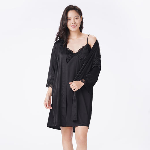 都市丽人睡衣好睡好眠两件套家居服冰雪丝薄女士丝质两件袍LHT4B3 商品图2