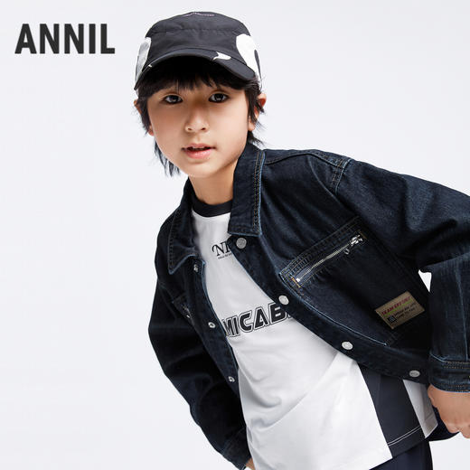 男童全棉牛仔外套新款安奈儿童装EB435523 商品图1