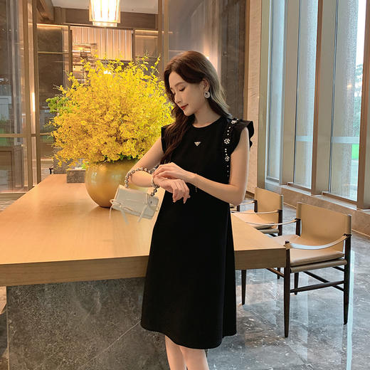 [奢姿轻奢系列]钉钻无袖连衣裙大码女装夏季新款胖妹妹气质裙子8942890097 商品图2