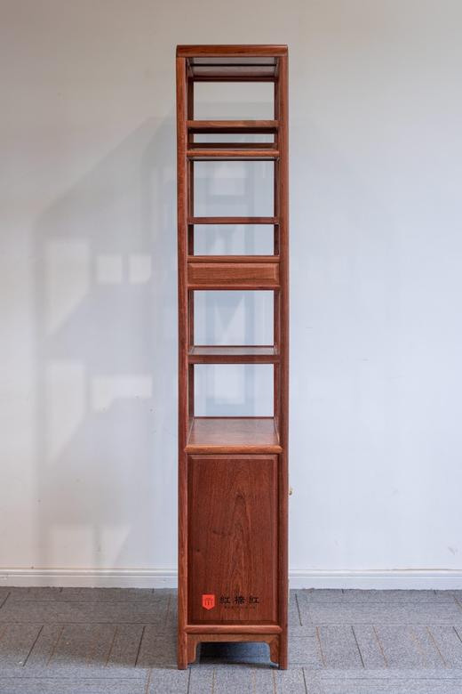 红桥红  家具严选  缅甸花梨（大果紫檀）  【180  弧边 单屉带柜博古架】 商品图5