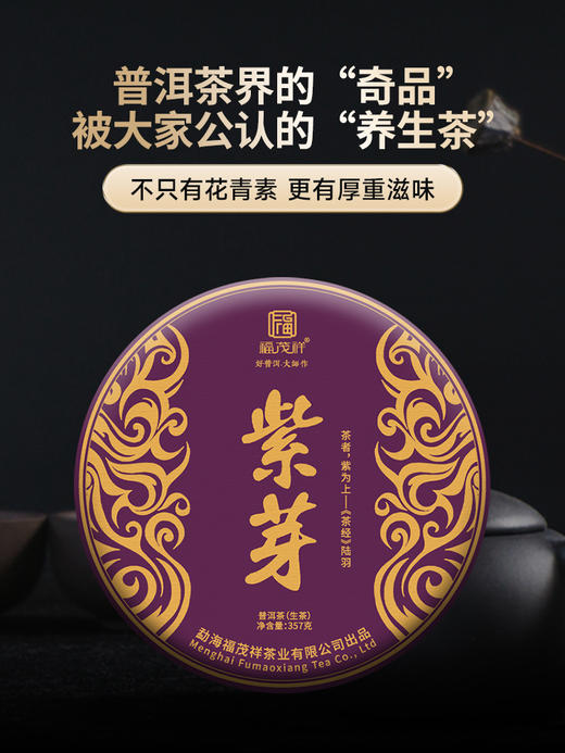 【紫芽】2024年春茶云南普洱生茶临沧茶区野放古树普洱茶357g饼茶 商品图0
