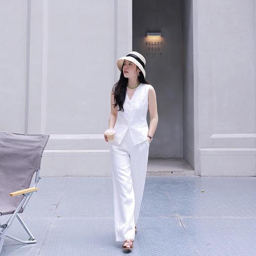 【回馈粉丝】100%亚麻多色百搭慵懒风阔腿裤 商品图1