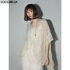 COCOBELLA重工镂空刺绣蕾丝衫度假风宽松气质遮阳罩衫LC7026B 商品缩略图1