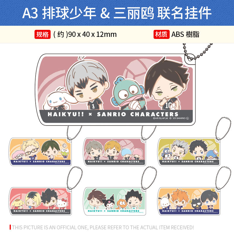 A3日本正版 排球少年&三丽鸥联名挂件立牌 周边谷子