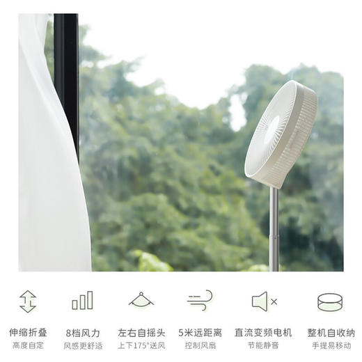 olayks欧莱克折叠落地电风扇台式家用伸缩立式大风力空气循环扇 心选到家 商品图2