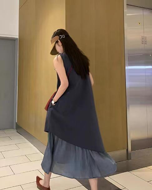 【GZ】无忧购清冷感下摆拼接宽松显瘦ins背心连衣裙113#（截单后7天发货)25年清仓捡漏 商品图3