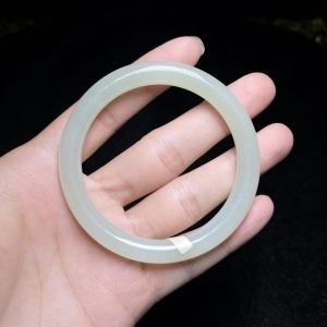 和田玉手镯-晴水粗圆条51054 商品图0