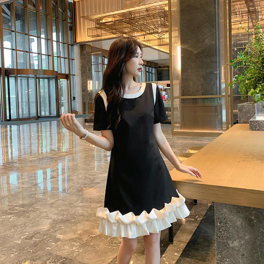 [奢姿轻奢系列]大码女装2024年夏季钉珠拼接裙子胖妹妹时尚连衣裙8942890092 商品图4