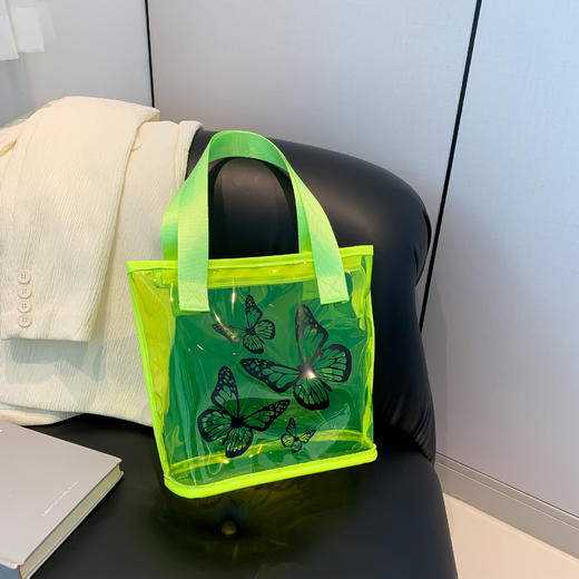 【夏季新品，轻盈时尚】休闲果冻纯色透明包 2024夏季包包 大容量女士单肩包 新款时尚托特包-QQ 商品图7