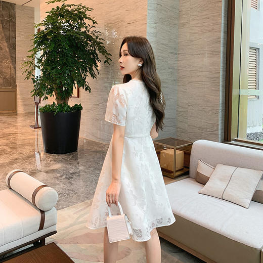 [奢姿轻奢系列]法式珠链连衣裙大码女装夏季新款胖妹妹圆领裙子8942860127 商品图3