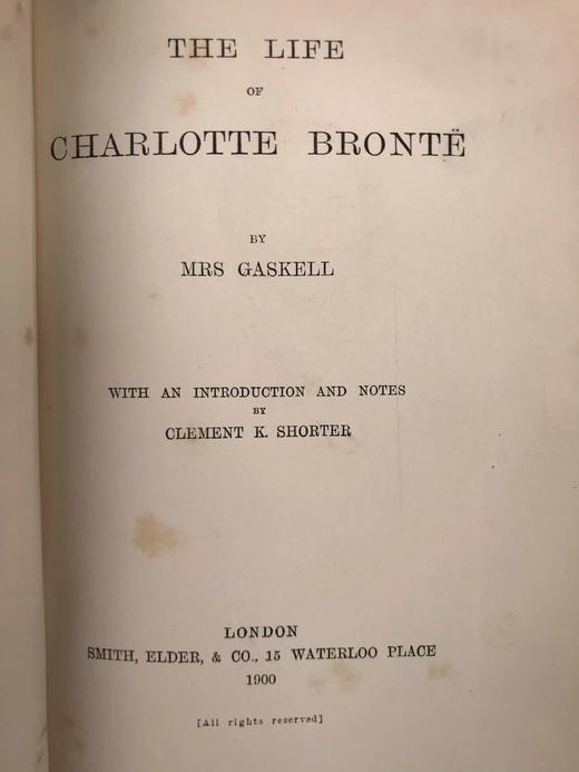 1900年 盖斯凯尔夫人《夏洛蒂·勃朗特传》 16幅插图 真皮精装32开 商品图3