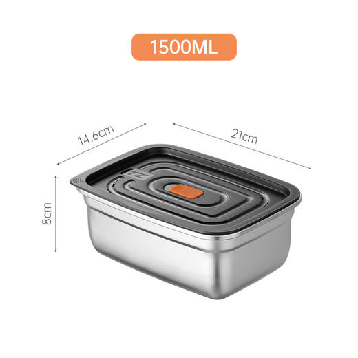 【304不锈钢！多用途保鲜盒】可微波炉饭盒午餐便当盒冰箱冷藏食物密封收纳盒，带盖密封性能佳保持食物新鲜。ry 商品图7