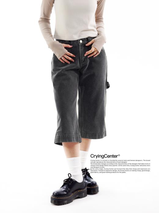 CryingCenter 直腿神裤 8分裤 显瘦刚刚好黑灰牛仔裤 哭喊中心 商品图2