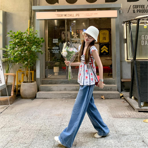 【110元任选2件】最后一波现货！【甜心学妹】红色花朵吊带上衣 商品图4