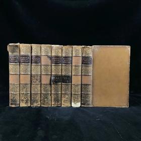 1848年 爱德华·吉本《罗马帝国衰亡史》（全8卷） 1幅肖像插图 全真皮精装大32开