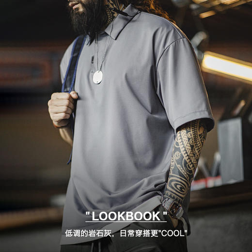 工装优选美式休闲黑科技凉感短袖polo衫薄款透气冰丝翻领上衣男夏 商品图4
