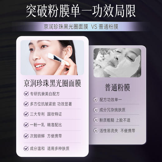 珍珠粉黑灵芝紧致白面膜组合1.5g*10瓶+5g*10颗【赠5盒体验装】京润珍珠 商品图5