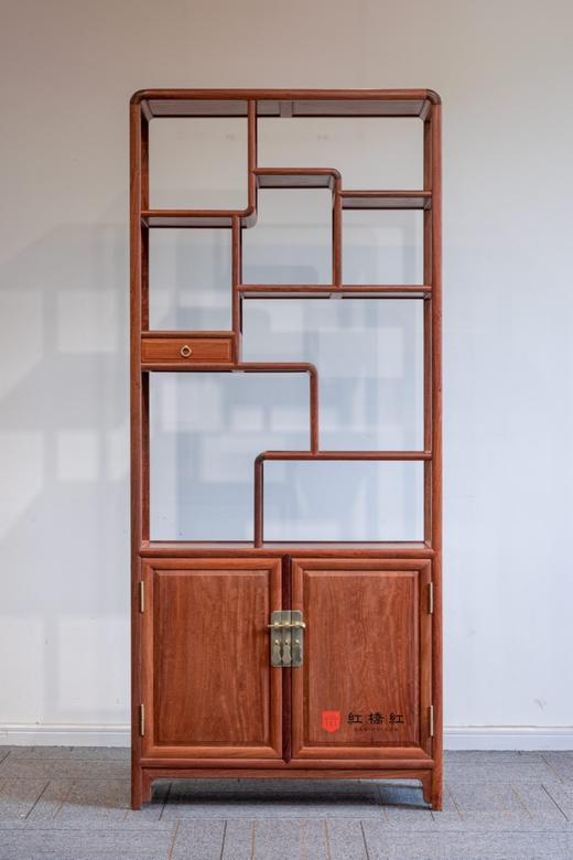 红桥红  家具严选  缅甸花梨（大果紫檀）  【180  弧边 单屉带柜博古架】 商品图0