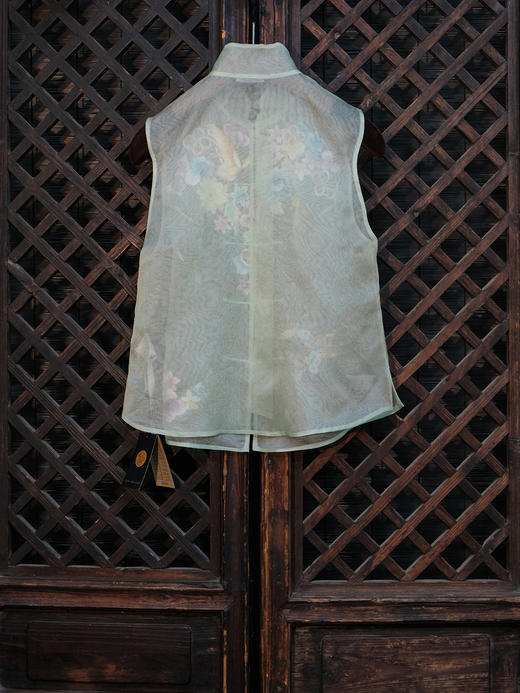 盛唐牡丹盛奢系列| 限量款| 高货-真丝绡手绣马甲-浅绿色(特殊商品不退不换) 商品图4