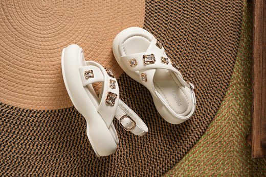 豪麟名鞋奥莱迪嘉女鞋凉鞋羊皮革DJHJA41WL054白色  原价1460元 商品图3