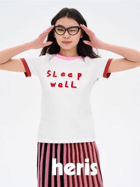 heris/H41112L/H41112H/手写标语印花彩色小T