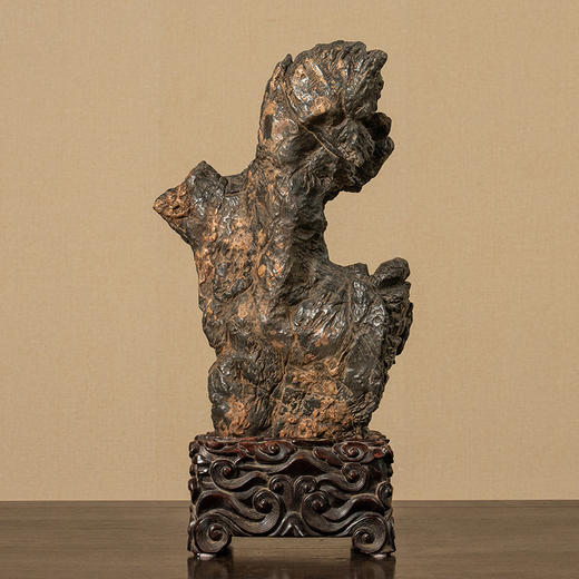 清 灵璧石文房赏石（红木座） 商品图1