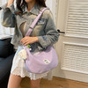 【轻松百搭，通勤时尚休闲包】饺子包女生 日系小清新 纯色可爱单肩包 百搭通勤斜挎包 时尚休闲包包女孩-QQ 商品缩略图1