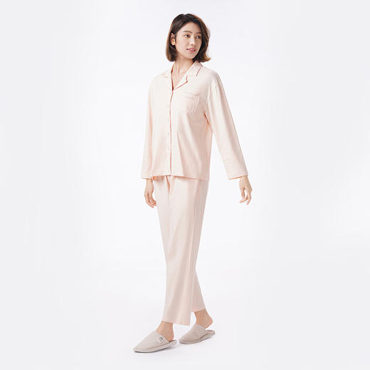 都市丽人睡衣好睡好眠长袖家居服26支纯棉单面薄女士棉质套装LHT1L4 商品图2