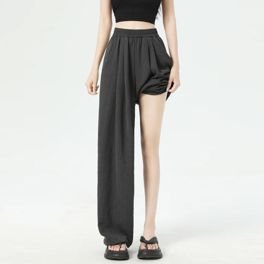 馥迦休闲松弛草色条阔腿裤 商品图2