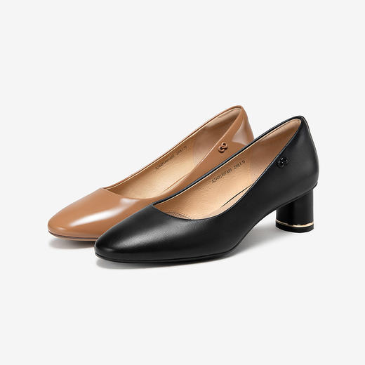 【静音系列】千百度羊皮浅口单鞋女款秋季法式高跟鞋通勤A24481807 商品图1