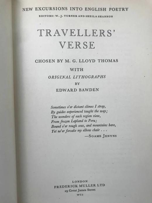 桑格斯基工坊特装本！1949年 旅行者的诗歌 配多幅彩色插图 真皮精装32开 商品图3